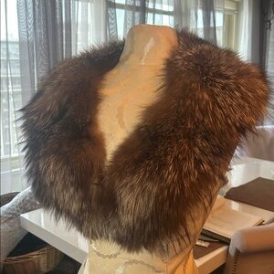 Genuine Silver Fox Fur Collar Stole